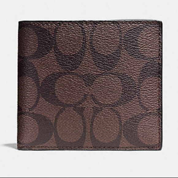 Coach Double Billfold Signature Wallet F75083 - Picture 1 of 6
